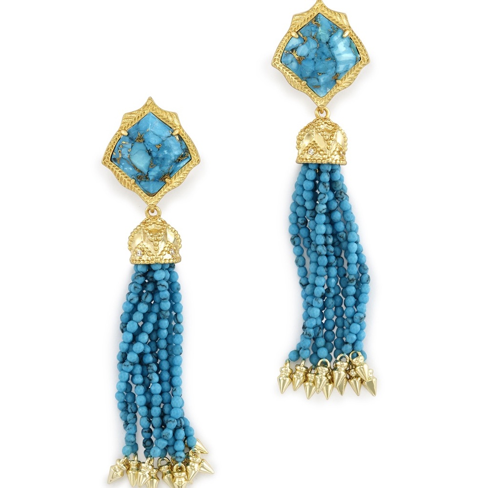 Kendra Scott MISHA Turquoise Statement Earrings ✨ - Picture 3 of 4